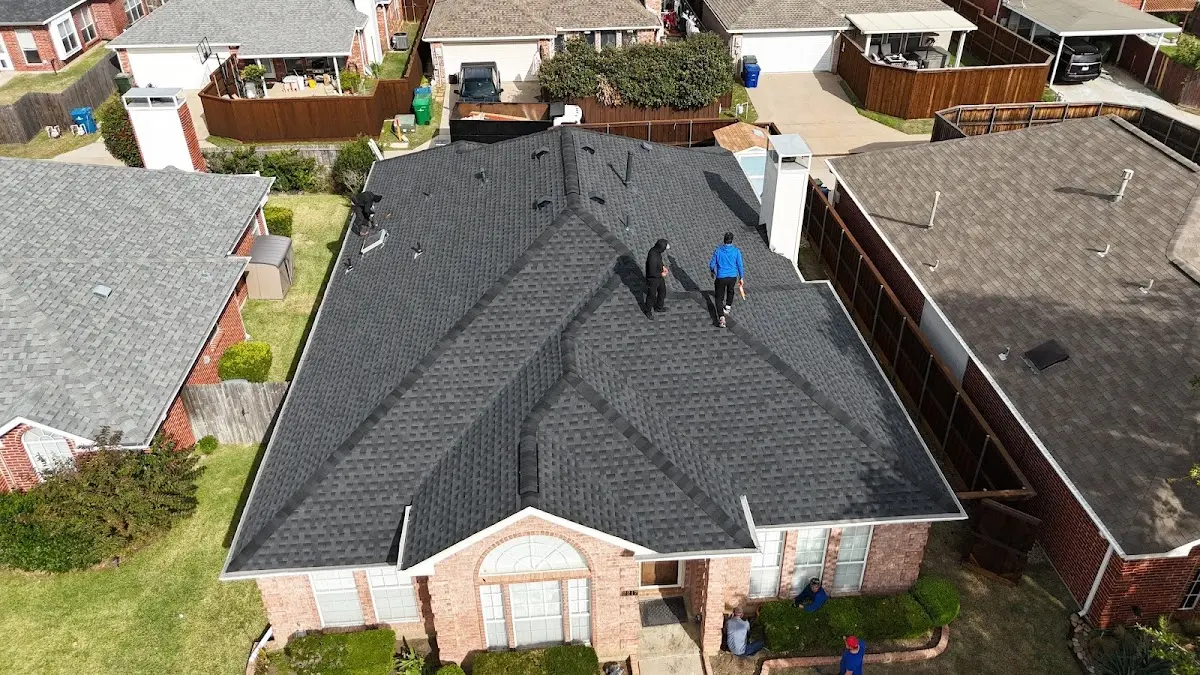 Slate & Tile Roof Repair work in progress on a Galveston property